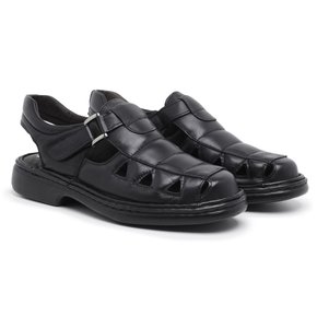 04 sandalia ortopedica masculina de couro pelica preto scarpazi 8010pt