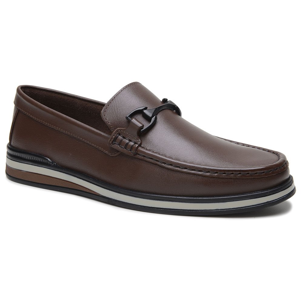 Mocassim Masculino Couro Legítimo Scarpazi 4002 Café